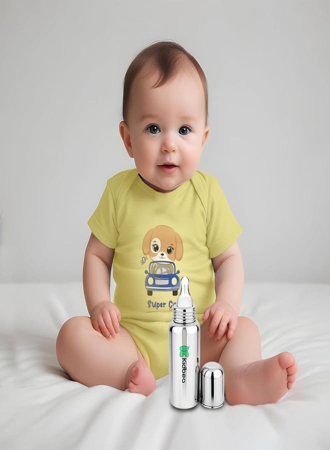 معرف com لهذا التطبيق هو زجاجة رضاعة للأطفال الرضع من كيدبيا مصنوعة من الفولاذ المقاوم للصدأ، خالية من مادة BPA، مضادة للمغص، خالية من البلاستيك، حلمة متوسطة التدفق × 1 (250 مل) (أرجايل) - Image 2